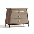 Commode en bois avec trois tiroirs couleur beige et pieds noirs 60 x 40 x 50cm