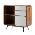 Meuble de rangement en bois et métal avec tiroirs gris 80 x 40 x 75cm
