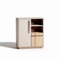 Meuble de rangement en bois et en mélamine beige 80 x 40 x 80cm