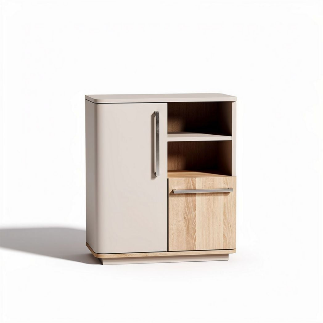 Meuble de rangement en bois et en mélamine beige 80 x 40 x 80cm