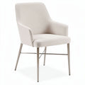Chaise moderne en tissu beige avec pieds en métal 55 x 55 x 85cm