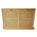 Buffet en bois avec portes en rotin naturel dimensions 150 x 40 x 90cm