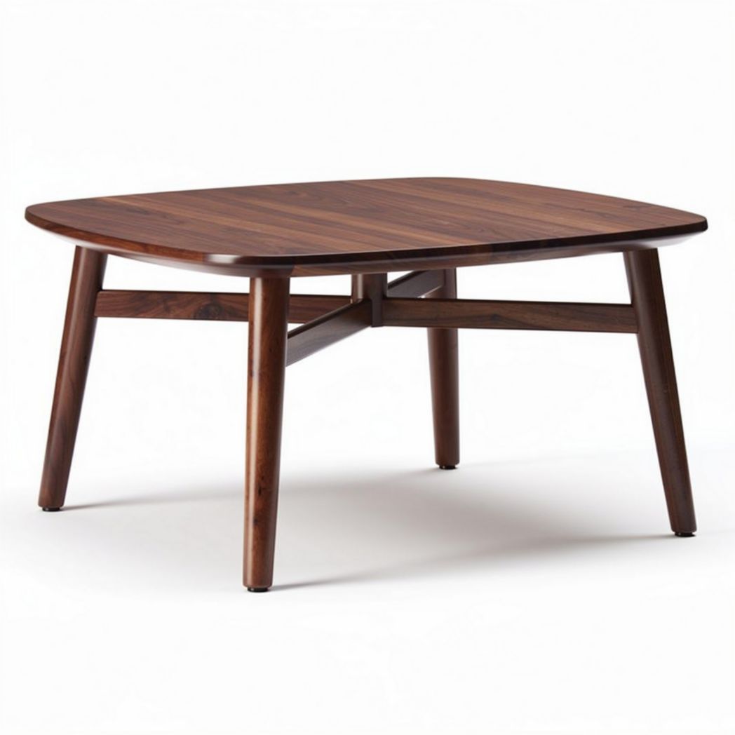 Table basse en bois massif de couleur brun foncé 120 x 80 x 45cm