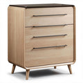 Commode en bois avec trois tiroirs et dessus noir 50 x 40 x 80cm